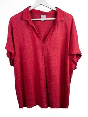 Chico’s Coral Linen tunic top